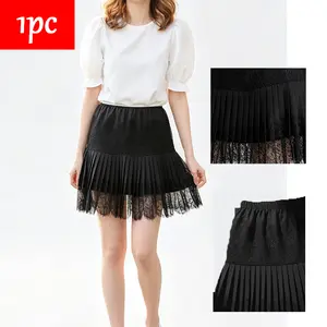 Y2k Lace Mini Skirt Women Low RiseWeekend SalePleated Ruffle Tiered Half Slip Elastic Waist FlowyMesh Sexy Short Underskirt