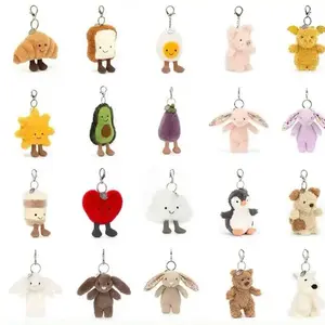 Cartoon Food Series Stuffed Plush Doll Breakfast Toy Assorted Characters Soft Mini Keychain