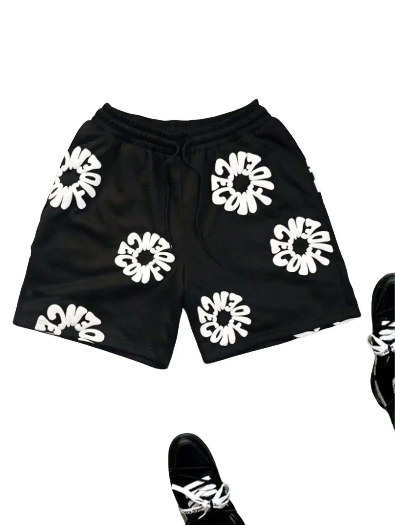 Women's Y2K Baggy Fit Foam Sports Shorts, Hip Hop Bottoms, Baggy Fit Shorts