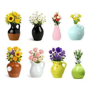 Mini Vase Fridge Magnets, 3D Flower Refrigerator Decorating Magnet, Decorative Flower Vase, Creative Decorative Plant Holders for Wall or Refrigerator, Home Decor (Excluding Flowers)
