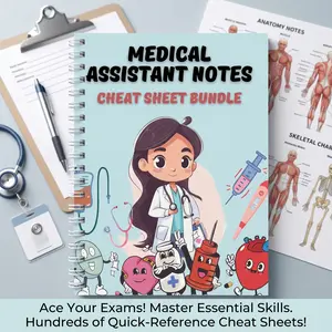 Medical Assistant Notes & Cheat Sheet Bundle | Spiral Bound Quick Reference Book with Medical Terms, Abbreviations, Anatomy Physiology Charts, Office Procedures, Study Notes & Review Pages for Healthcare Students