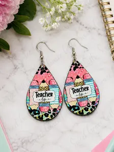 Teacher Life Pencil Teardrop Earrings