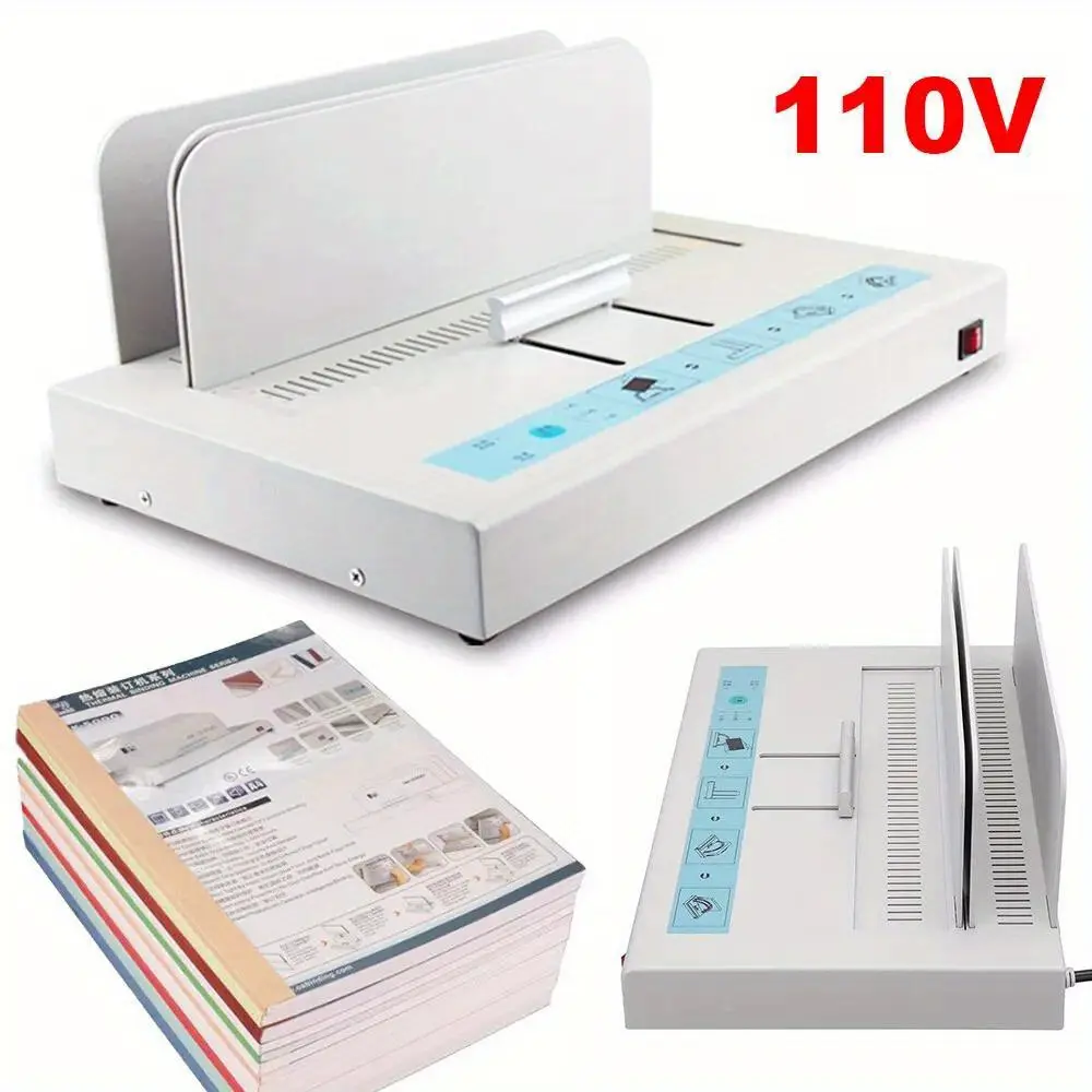 110V Thermal Binding Machine - Lightweight Hand Press Hot Glue Binder for A4 Paper, Plastic Documents, 50mm Binding Capacity, 1 Pcs Binder Machine