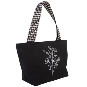 Jetélan Large Volume Canvas Tote Bag - DIY Painting Portable Commuting Bag for Office-to-Gym Essentials