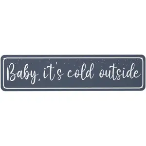 Baby It's Cold Outside Tin Sign Funny Christmas Metal Signs Vintage Santa Print Art Poster Wall Decor For Kitchen Patio Yard Office Cafe Bar 4x16 Inch