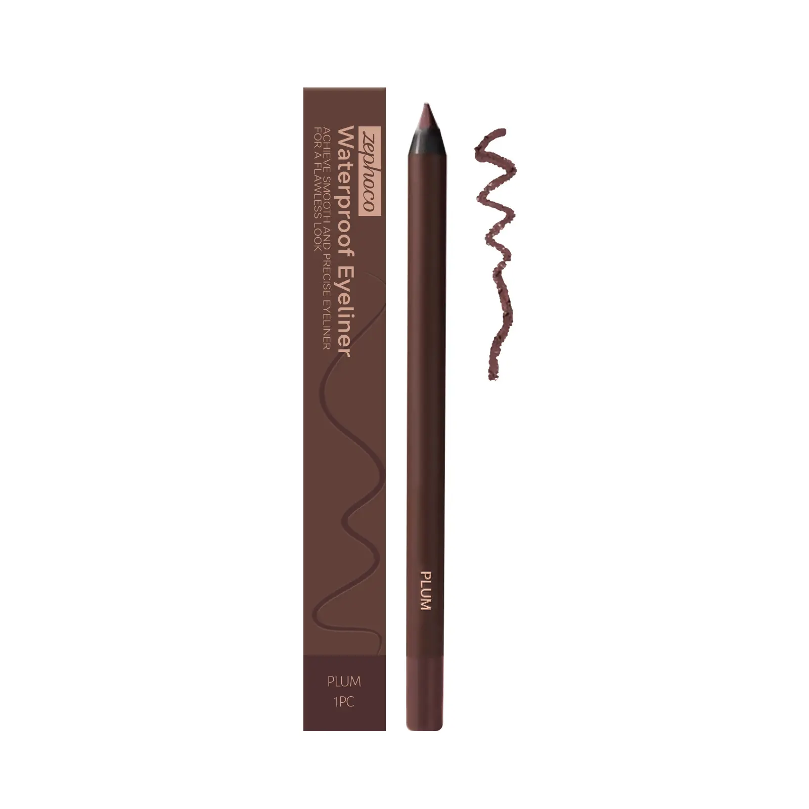 Plum Eyeliner Pencil - Ultra-Smooth Glide, Waterproof, Long-Lasting, Smudge-Proof, Oilproof Cosmetic with Rich Even Color, Acrylate Copolymer, Ethylene Glycol for Flawless Eye Makeup (Sharpen First Before Use)