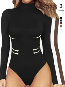 2026 Women's Long Sleeve Turtleneck Bodysuit, Slim-Fitting Thermal Compression Shapewear for All Seasons