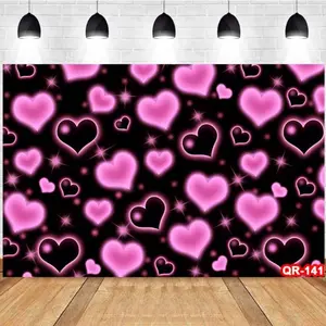 Photography Background Pink Heart Shiny Elements Romantic Atmosphere Proposal Wedding Photo Studio Backdrop