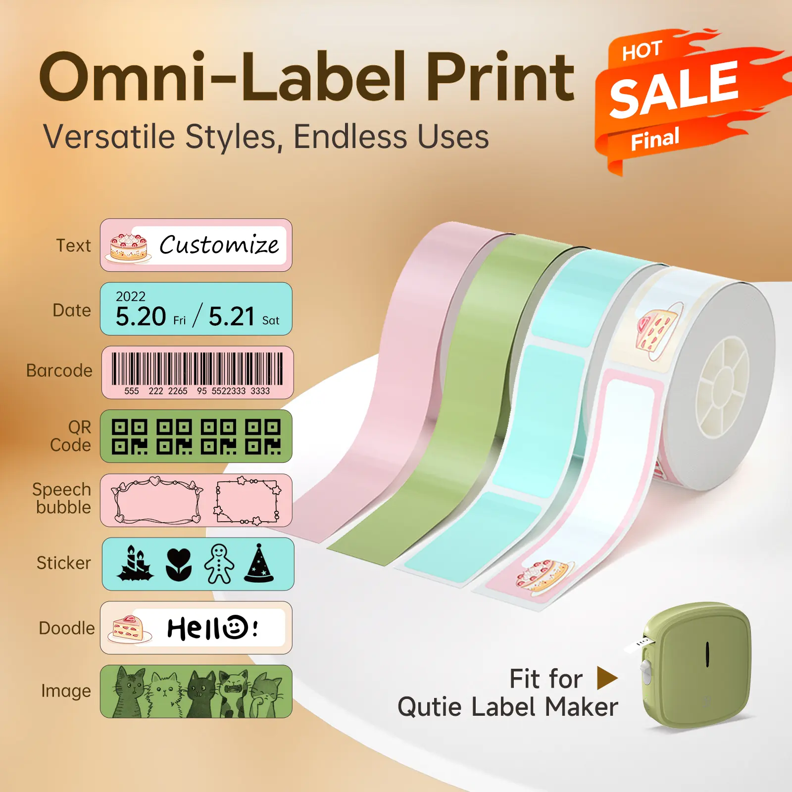 Clearance Deal | 15mm x 4m Thermal Label Tape Roll, Label Maker Tape for Bluetooth Label Printers, Compatible with P24 P31S P21, Qutie Self-Adhesive Labels, Strong Adhesive, No Curl & Clean Tear,back to school,back to school haul