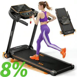 Space-Saving Foldable Treadmill | 3HP Motor 8.5MPH Speed | Dual LED Screen & Bluetooth Speaker | 280LBS Capacity for Home Office