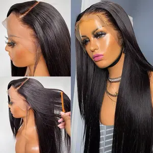 30 Inch Women's Wigs Straight Lace Frontal Wigs Human raw Hair indian Lace Front 13/6 Pre Everything lace HD Swiss 250%