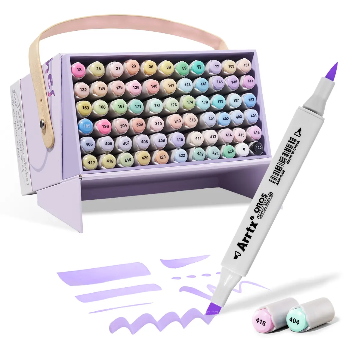 Arrtx Alcohol pastel Markers Oros 66colors, Brush & Chisel pastel Markers for Artist Adult Coloring, Calligraphy,Drawing,Gift Package