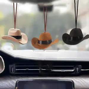 Cowboy Hat Car Hanging Ornament, Car Rearview Mirror Hanging Decoration, Car Interior Pendant, Universal Car Accessories for Women & Men