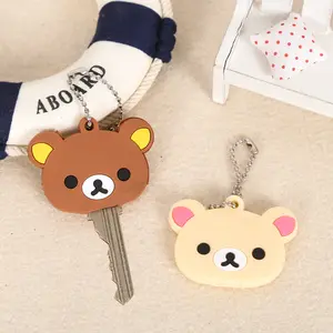 Rilakkuma Key Cover Keychain – Cute Anime PVC Key Case, Backpack Pendant Charm, Gift for Fans