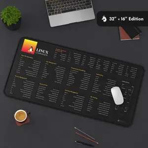Linux Commands Desk Mat Cheat Sheet for DevelopersEnhance Gaming Large mat Non Slip Mousepad Desktop Accessory