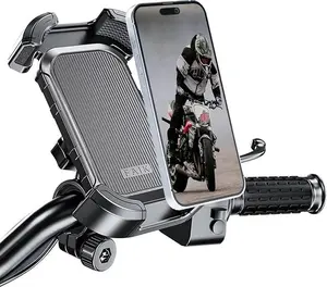 Bike Phone Holder, Motorcycle Bicycle Phone Mount Motorcycle Handlebar Cell Phone Clamp, Scooter Phone Clip Handlebar Phone Mount for All Phones 4.7" to 6.8"