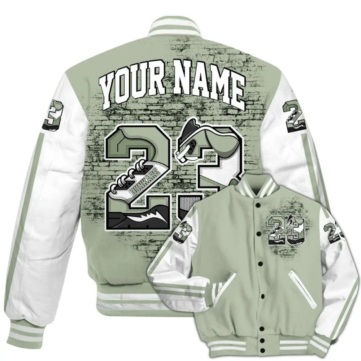 Seafoam Sail 4s Baseball Jacket, Custom Name Number 23 5s All Over Print Baseball Jackets, Send Us your custom information via