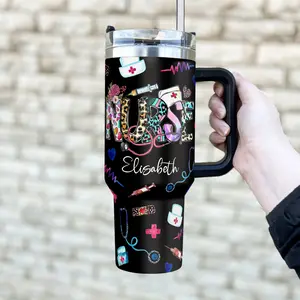 40oz Custom Nurse Tumbler, Personalized 40oz Nurse Tumbler, Gift For Nurse, Nurse Tumbler, Nurse Gift, 40oz Nurse Tumbler,Nursing School Cup