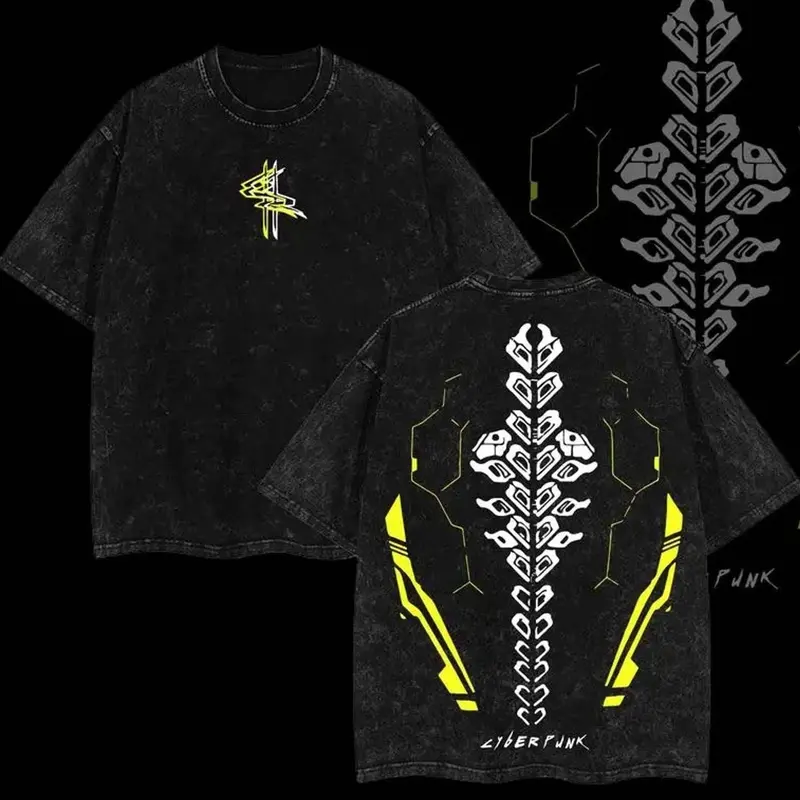 Cyberpunk Sandevistan T-Shirt – Vintage Netrunner Anime Graphic Tee, Cotton Techwear Streetwear for Gamers T