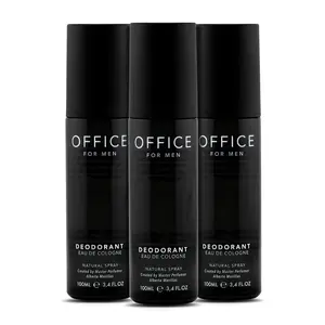 Fragrance One OFFICE DEODORANT For Men - Eau de Parfum by Jeremy Fragrance (3 x 3.4oz / 100ml)