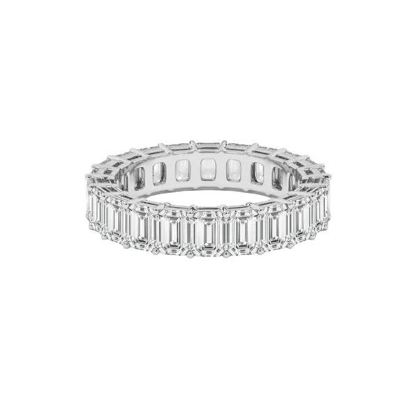 Earth Shine Jewels 925 Silver Eternity Wedding Ring With Emerald Diamond