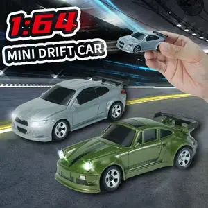 1:64 Scale Remote Control Car, RC Drift Toy Vehicle 2.4GHz, RC Model Car, Ungradable Speed, LED Lights, Interactive Table Game, Kids Gift