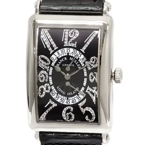Pre-owned franck muller 18K White Gold (Au750) Small Leather Goods Long Island Biretrograde Au750