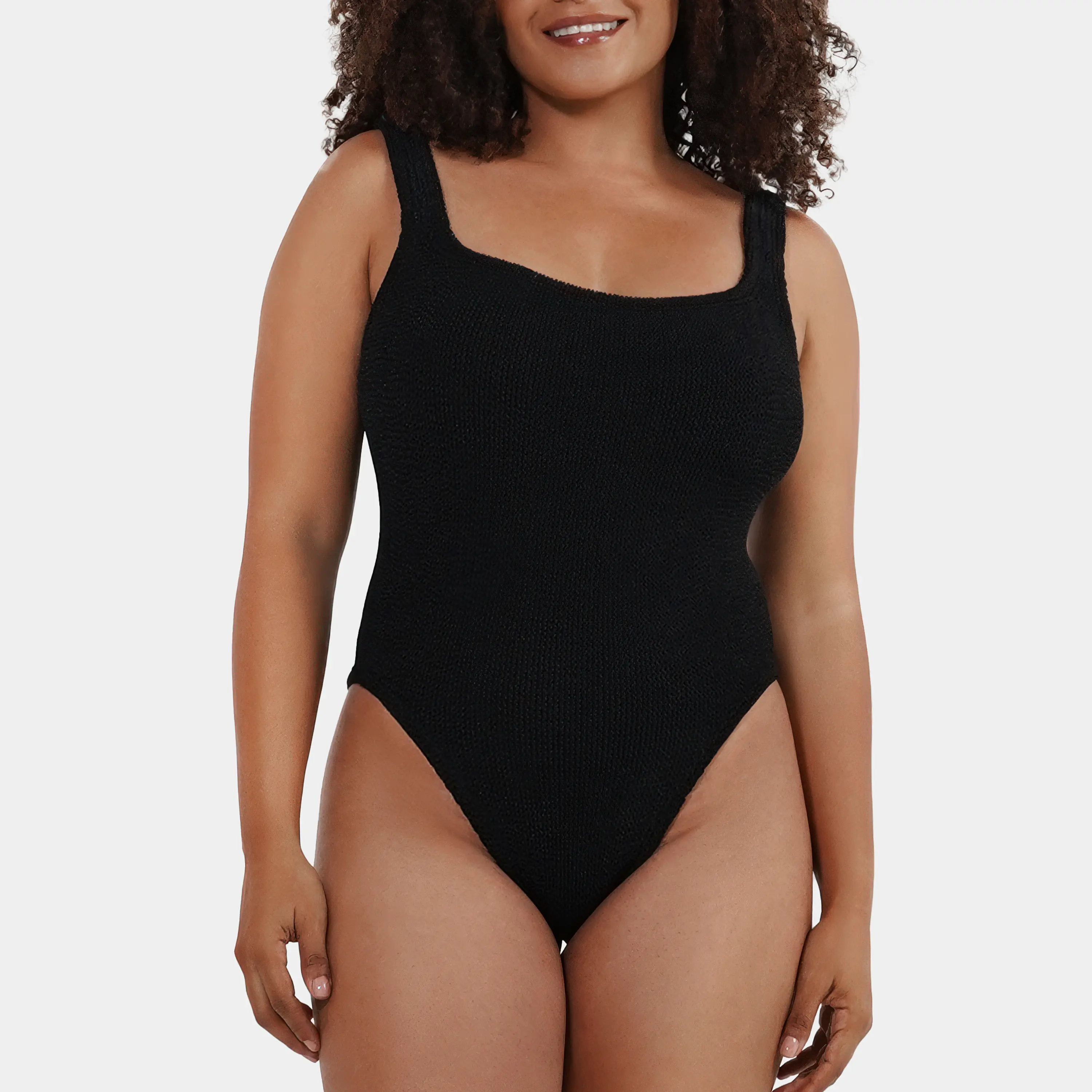 One Size Crinkle Swimsuit, Maternity & Postpartum - Midnight Black