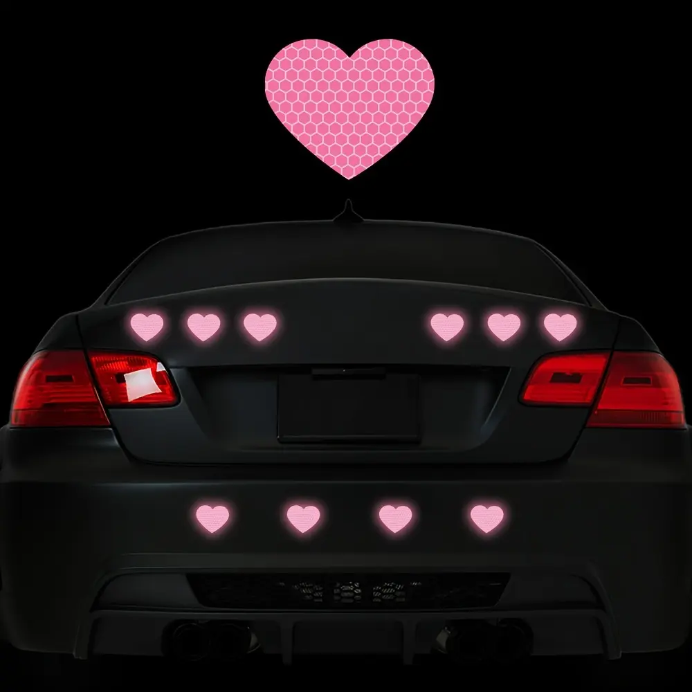 10pcs Beautiful Love Heart Shaped Sticker Reflective Sticker Self-adhesive Vinyl Decals For Car Motorcycle Helmet
