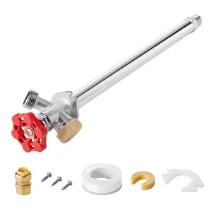 12-in Frost-Safe Anti-Siphon Sillcock, Freeze-Proof Outdoor No-Lead Faucet Bib with Backflow Preventer, 1/2 Push-to-Fit x 3/4 Garden Hose Bibb Connector for PEX, Copper, CPVC Pipes, Garden Hose Connector
