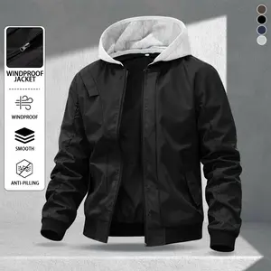 Men's Fashionable Casual Hooded Jacket Windproof and durable design Ideal for daily commuting, outdoor activities, and sports Perfect for spring, summer, and all-season wear Coats Long Sleeve windbreaker jacket