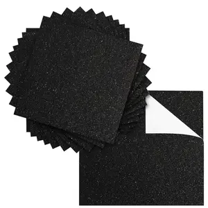 Ground Up Creations Premium 20 Sheets Glitter Cardstock 12" x 12" - Use For Scrapbooking - Holidays - Weddings - Birthdays - Parties - 300GSM For Paper Cutting Bending Or Shaping (Black, 20 Pack)