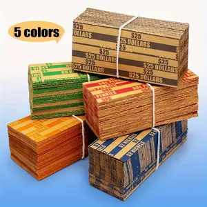 100pcs ABA standard color flat stripe coin wrapping paper roll, suitable for a variety of places, quality printing, high quality no odor, selected kraft paper, wear resistance and tear resistance, Gift Box Packaging, Party Gift Packs
