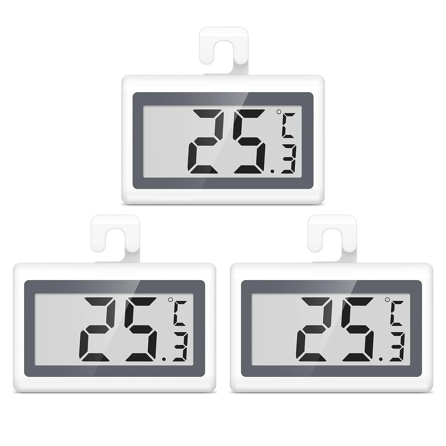 Upgraded Digital Refrigerator Fridge Thermometer 3PCS with LCD Display ℃/℉ Min/Max Low Temperature Indication Freezer Temperature Gauge for Home Office Kitchen Restaurants