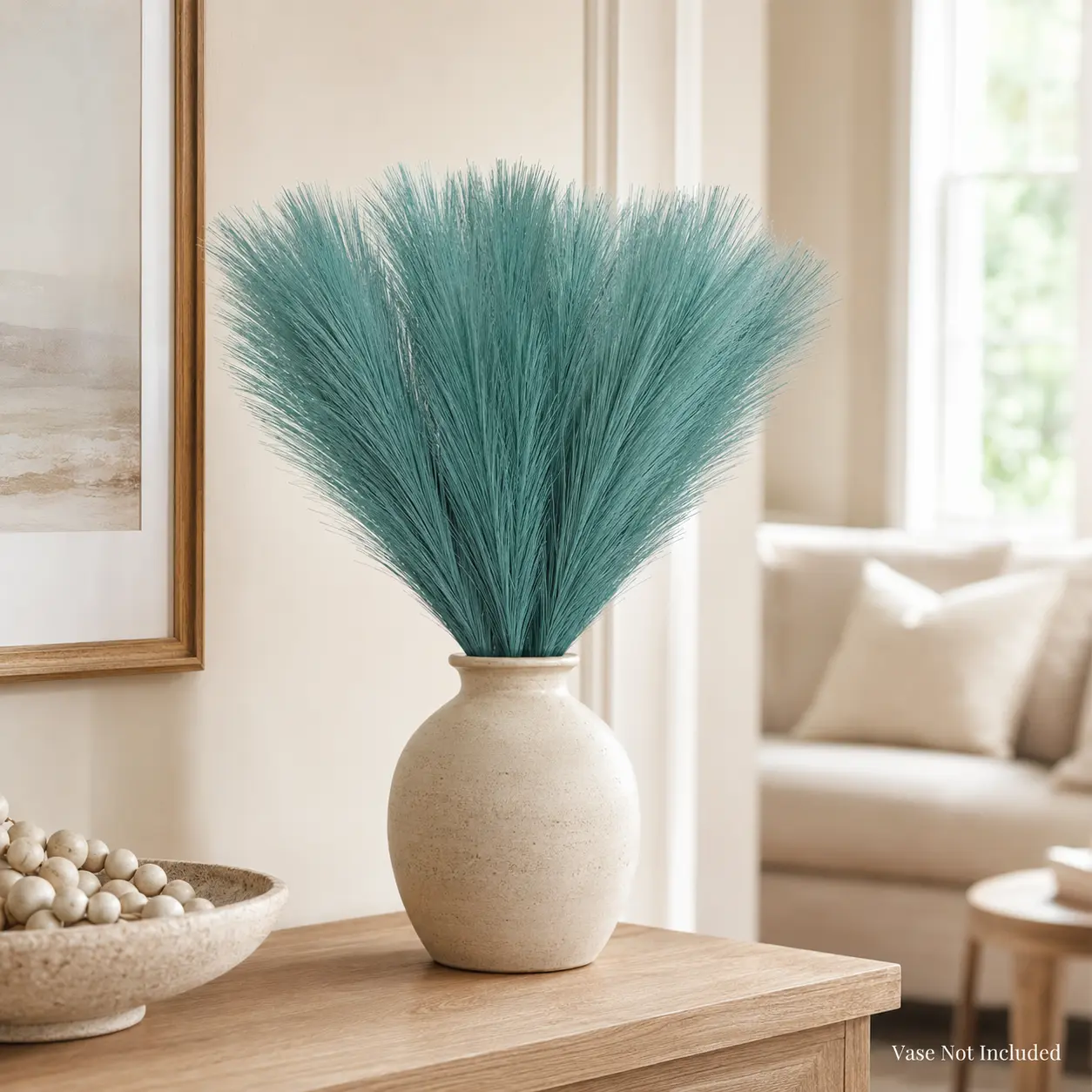 HomeWinner Faux Pampas Grass, 6 Stems Artificial Pampas Grass Decor Flurry Pompous Grass for Small Vase Nature Ornaments Boho Home Decor / Wedding Arrangements / Rustic Decor 18''/45cm Decorative Plants Set Fruit Room
