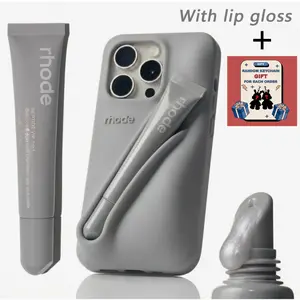 Rhode "Summer Lip Gloss" & 3D Silicone Case For iPhone 17 Pro Max 16 15 14 13 12 11