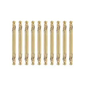 1/4" inch Cobalt Double Ends Drill Bits Set,M35 High Speed Steel,Pack of 10,Suitable for Steel,Cast Iron and Other Metal(1/4inch Doubel end)