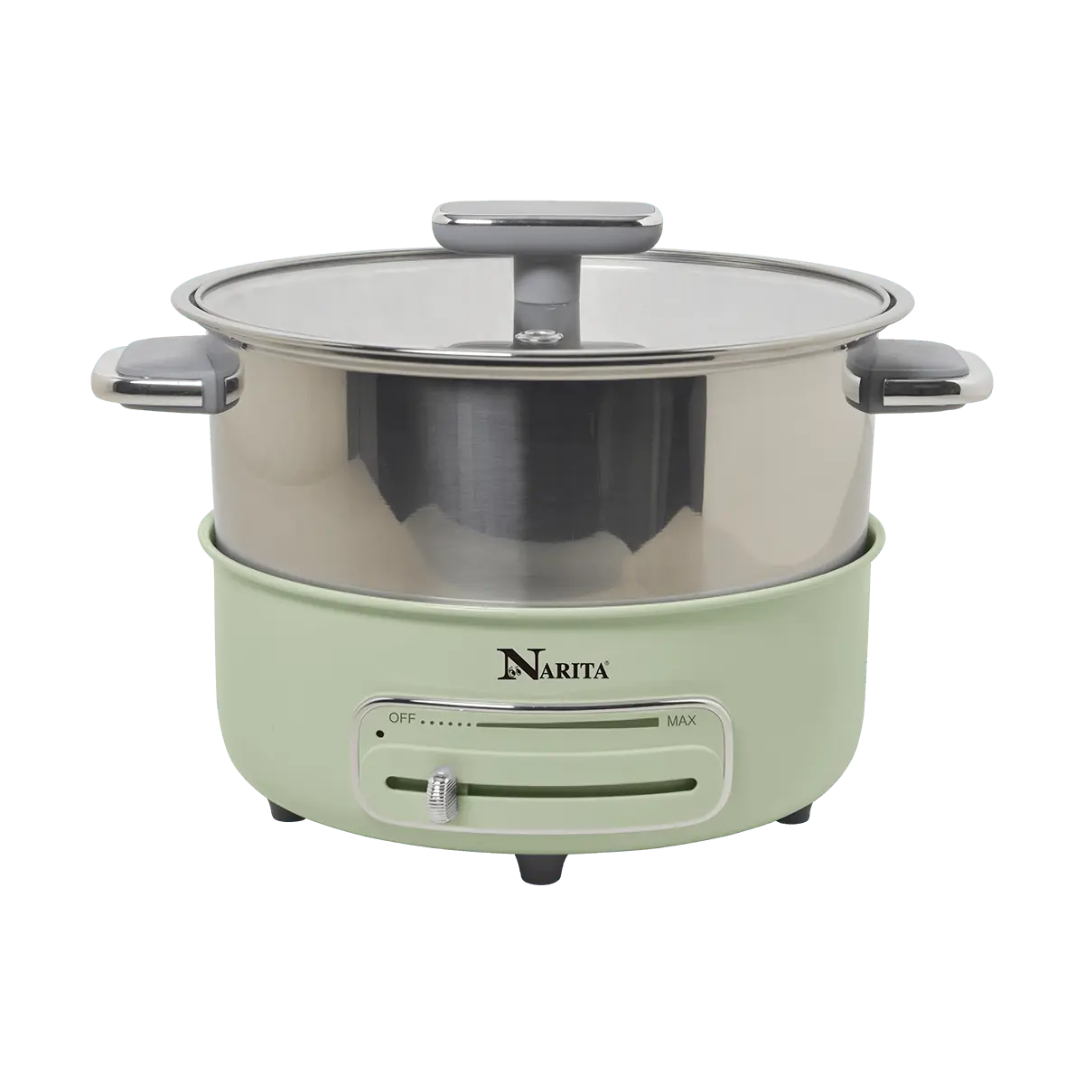 NARITA 4.0L Electric Hot Pot Grill Combo, Multifunctional Indoor BBQ Griddle Cooker NEC-406G, Non-stick, Smokeless, for Parties & Family