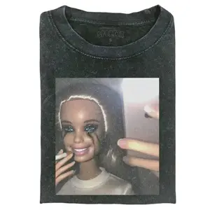 Black BarbieGirl Meme T-Shirt, Pink Barbiecore Graphic Tee, Y2K Pop Culture Shirt, Trendy Short Sleeve Unisex Tee