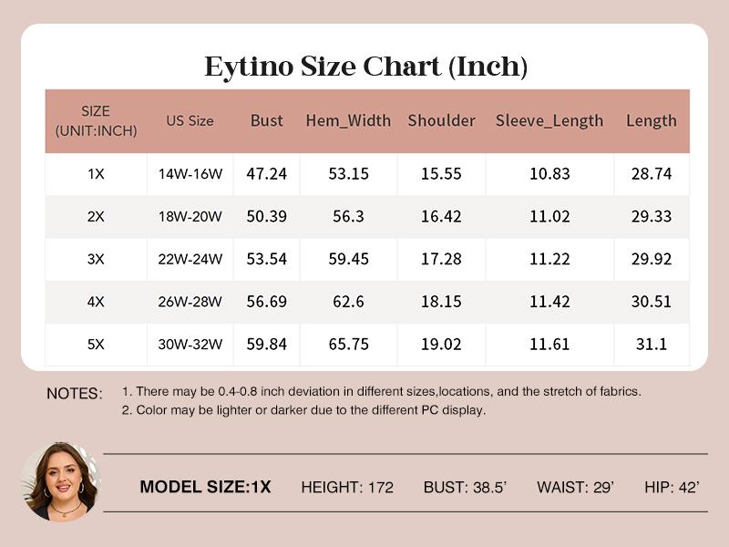 Eytino Plus Size Tops for Women Dressy Casual Pleated V Neck Short Sleeve Business Work Office Blouses Shirts(1X-5X)