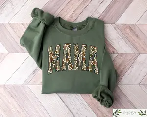 Hunting Mama Sweatshirt, Duck Hunting Tshirt, Mama Of Hunters Shirt, Mothers Day Tee, Camo Mama Gift, Mom Life Crewneck, Mother's Day Outfit
