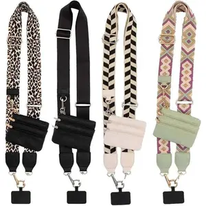Crossbody Phone Strap with Clip - Clip-and-Go Strap for Phones with Wallets, Portable & Stylish Crossbody Design, Comfortable Adjustable Phone Strap with Zippered Pouch, Card Holder Accessories, Smartphone Clip, Plus Wrist Lanyard & Phone Lanyard
