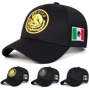 Unisex Mexican Eagle Embroidered Baseball Cap Outdoor Adjustable Sunscreen Leisure Hat Spring Autumn Travel Tourism Beach Vacation