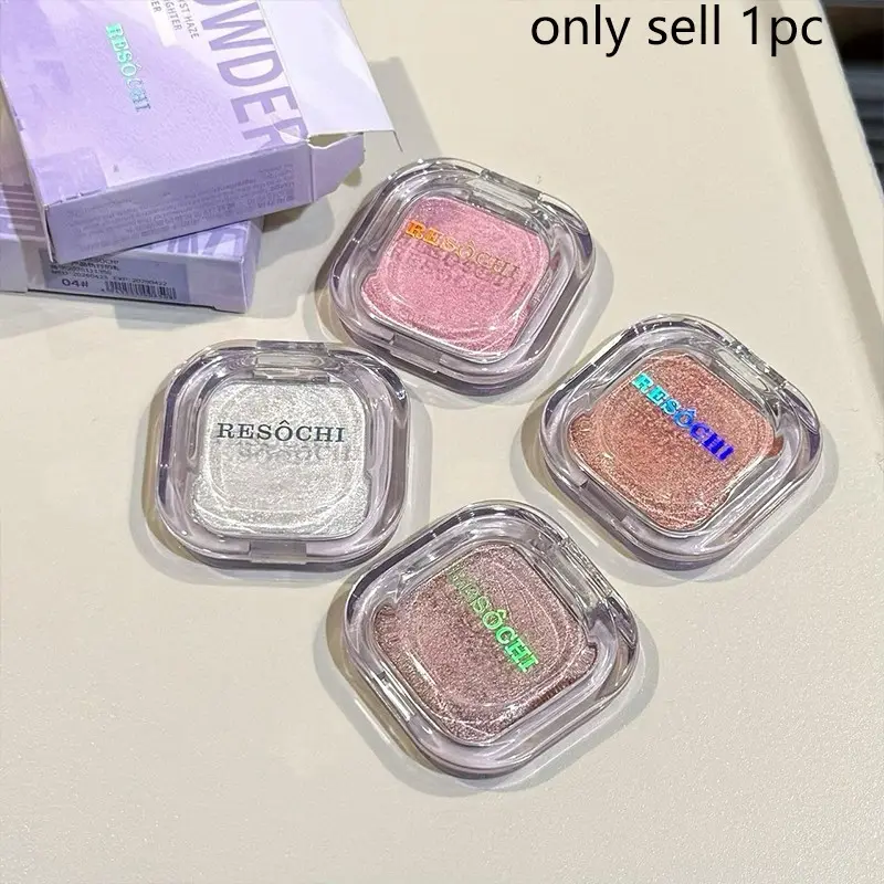 Single Color Highlighter, Fine Pearl Texture, Transparent No Flyaway, Multi-Use for Face, Eyes, Brow Bone, Radiant Skin Effect, Highlighter Makeup