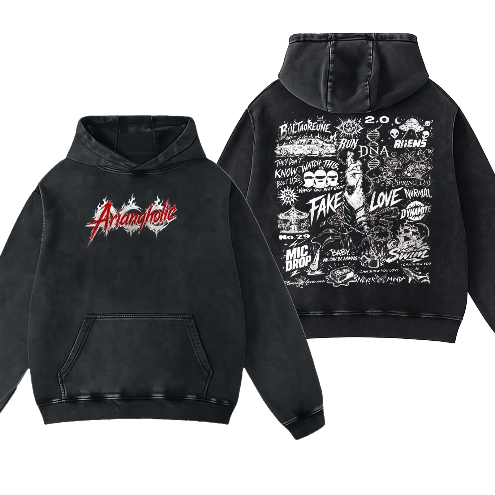 Concert Shirt, Tour Collage Shirt, 2026 Concert Shirt, Music Tour Washed Distressed Hooded, Fan Gift Tee, Gift for Him