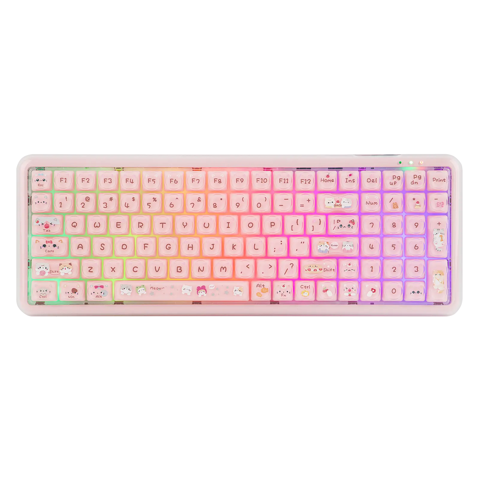 MechLands X Maorbeng X100 PRO Membrane Keyboard with Number Pad, RGB Backlits, Wireless Computer Keyboard with 5000mAh Battery, BT/2.4G/USB-C Wired, 96% Layout for Windows/Mac/PC
