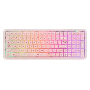 MechLands X Maorbeng X100 PRO Membrane Keyboard with Number Pad, RGB Backlits, Wireless Computer Keyboard with 5000mAh Battery, BT/2.4G/USB-C Wired, 96% Layout for Windows/Mac/PC