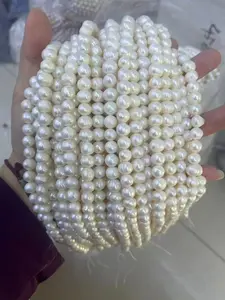 Natural Freshwater Pearl Beads, Round Pearls for Jewelry Making, High-Quality Pearl Supplies, Perfect for DIY Crafts & Accessories, Pearls Beaded