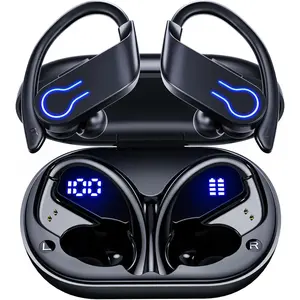 Earbuds with built-in microphone, clip-on wireless earbuds for sports, running, and fitness, active lifestyle (black) audio headphones waterproof wireless earbuds gaming  earbuds Headset Charging Plastic Electronic
