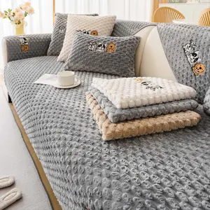 Luxury Flannel Sofa Cushion, 1Pc Plush Couch Cover, Thickened Warmth Sofa Cover, Sofa Couch Covers, Non-Slip Design, Pet-Friendly, Dustproof, Ideal for Living Room Bedroom Office Use